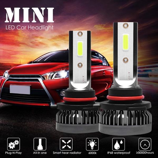 2x mini led car headlight bulbs 6000lm 36w dob chip auto headlamp fog lamp