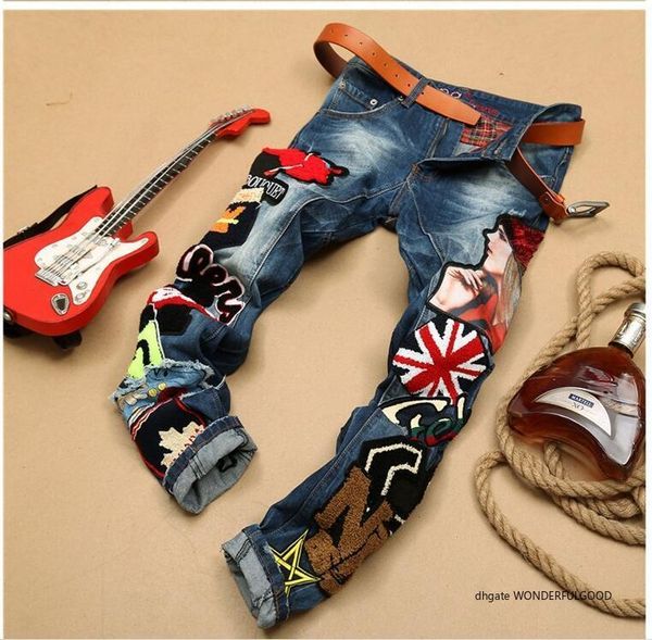 fashion patchwork jeans men new designer skinny jeans fashion brand biker denim overall skinny pants casual quality, Blue
fashion patchwork jeans men new designer skinny jeans fashion brand biker denim overall skinny pants casual quality, Blue