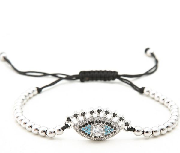 gold silver micro pave cz cubic zirconia rope adjusted copper beads bracelet eye xy3543 charm braided bangles women, Black
gold silver micro pave cz cubic zirconia rope adjusted copper beads bracelet eye xy3543 charm braided bangles women, Black