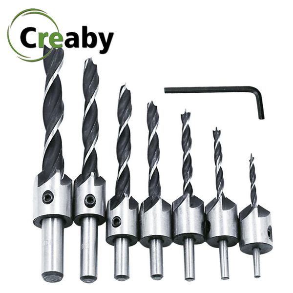 4/7pcs hss 5 flute countersink drills bit set carpentry reamer woodworking chamfer woodworking power tools 3-6-10mm
4/7pcs hss 5 flute countersink drills bit set carpentry reamer woodworking chamfer woodworking power tools 3-6-10mm