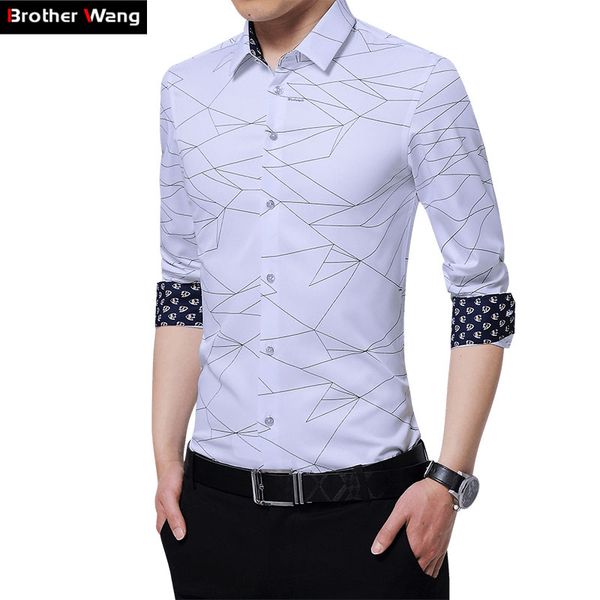 men's casual shirts brother wang 2021 shirt fashion print slim business men long sleeve large size brand clothes 5xl, White;black
men's casual shirts brother wang 2021 shirt fashion print slim business men long sleeve large size brand clothes 5xl, White;black