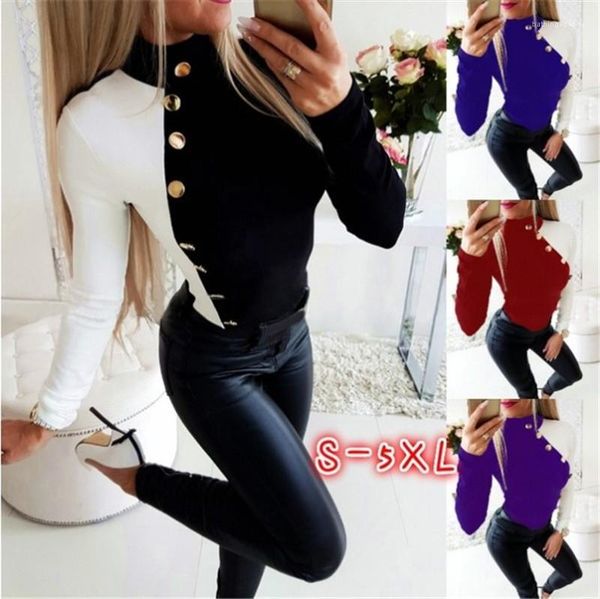 tshirts casual panelled color long sleeve button stand collar autumn womens clothing fashion women designer, White
tshirts casual panelled color long sleeve button stand collar autumn womens clothing fashion women designer, White