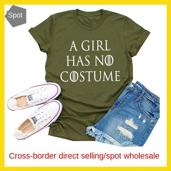 women's dress a clothing girl has no costume letter short sleeve t-shirt women's dress a clothing girl has no costume letter short, White