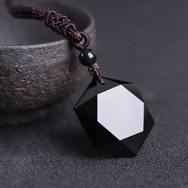 black obsidian necklace hexagram star of rongde pendant lucky love 100% natural stone women men couple necklace, Silver
black obsidian necklace hexagram star of rongde pendant lucky love 100% natural stone women men couple necklace, Silver