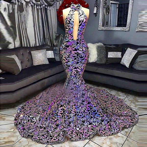 2019 Sparkly Long Evening Dresses Mermaid Halter Bling Sequined Formal Party Gowns Elegant Party Dress robes de soirée abiti da ballo
2019 Sparkly Long Evening Dresses Mermaid Halter Bling Sequined Formal Party Gowns Elegant Party Dress robes de soirée abiti da ballo