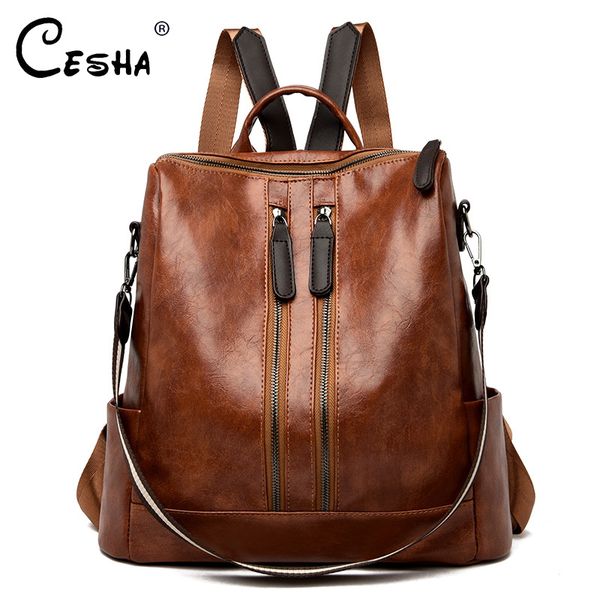 cesha fashion vintage women backpack waterproof youth bag multifunctional soft pu leather travel backpack female
cesha fashion vintage women backpack waterproof youth bag multifunctional soft pu leather travel backpack female