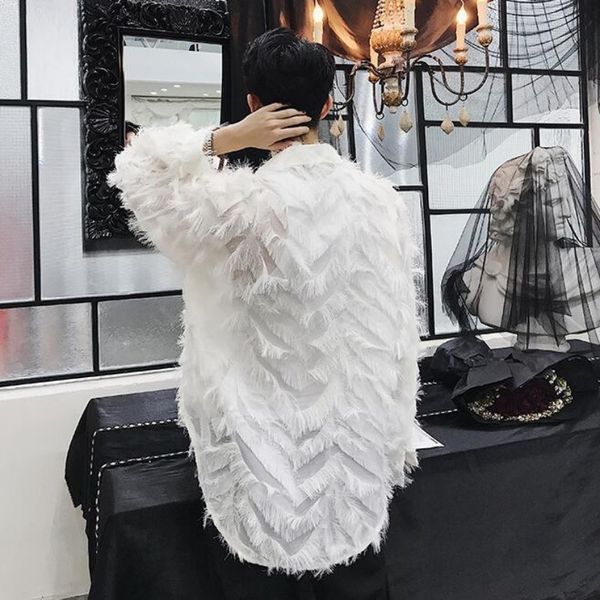 vintage spring new mens fluffy long stage show casual loose see through tassels shirts harajuku male, White;black
vintage spring new mens fluffy long stage show casual loose see through tassels shirts harajuku male, White;black