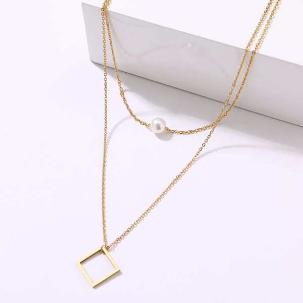 cacana fashion pearl square double layer necklace accessories women necklaces bijoux valentines day stainless steel jewelry necklaces pendan, Silver
cacana fashion pearl square double layer necklace accessories women necklaces bijoux valentines day stainless steel jewelry necklaces pendan, Silver