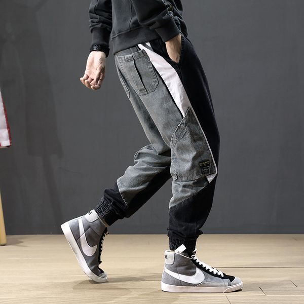 autumn fashion streetwear men jeans spliced designer multi pockets harem jeans men cargo pants korean hip hip jogger homme, Blue
autumn fashion streetwear men jeans spliced designer multi pockets harem jeans men cargo pants korean hip hip jogger homme, Blue