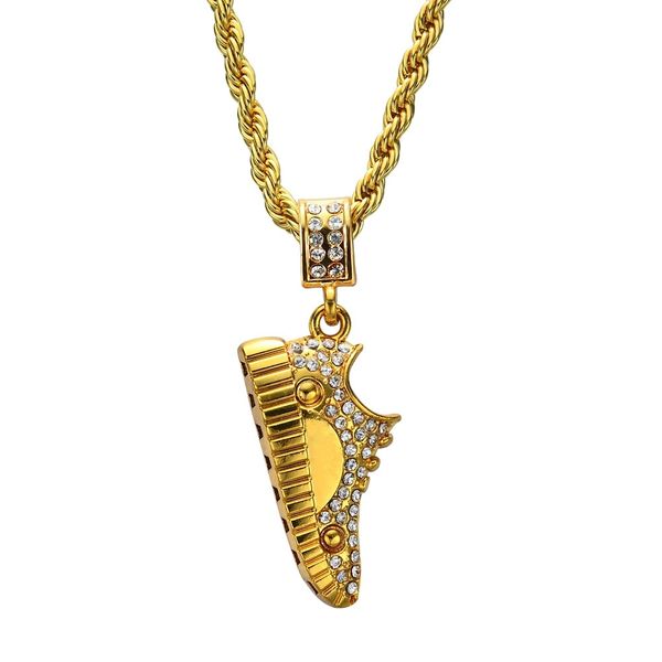 hip hop shoe diamonds pendant necklace for men women luxury crystal alloy rhinestone pendants stainless steel chains necklace runner gifts, Silver
hip hop shoe diamonds pendant necklace for men women luxury crystal alloy rhinestone pendants stainless steel chains necklace runner gifts, Silver
