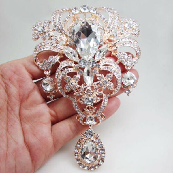 rose gold tone fashion bride bridesmaid brooch pin clear rhinestone crystal flower bouquet pendant women jewelry, Gray
rose gold tone fashion bride bridesmaid brooch pin clear rhinestone crystal flower bouquet pendant women jewelry, Gray