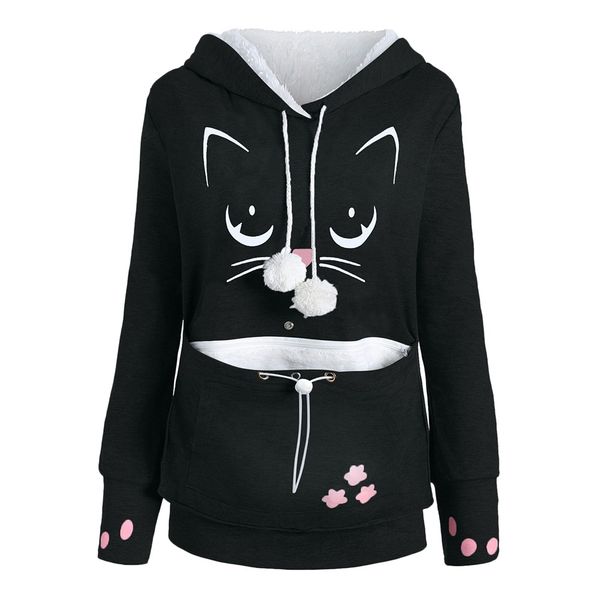 warm fleece hoodie cat dog kangaroo pet hooded pullovers cuddle pouch sweatshirt female casual big pocket animal ear hooded, Black
warm fleece hoodie cat dog kangaroo pet hooded pullovers cuddle pouch sweatshirt female casual big pocket animal ear hooded, Black