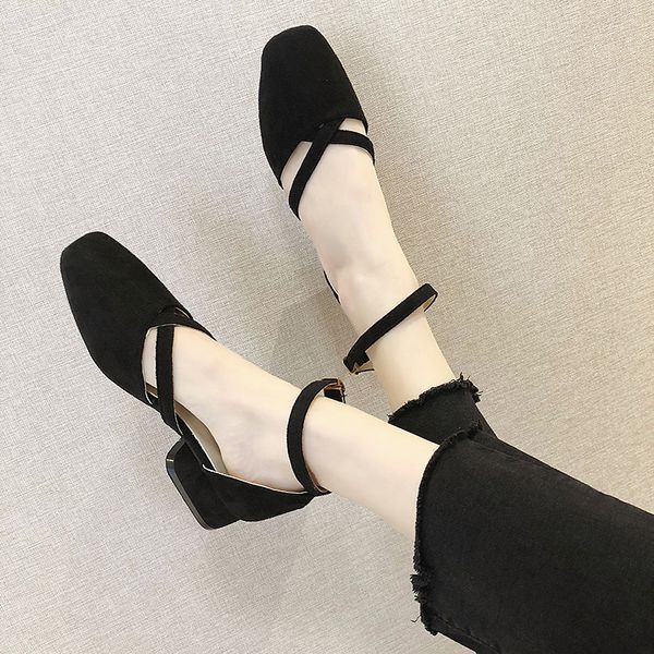 2019 summer new grandmother shoes with retro square head women's shoes baotou sandals female word with thick with high heels, Black
2019 summer new grandmother shoes with retro square head women's shoes baotou sandals female word with thick with high heels, Black