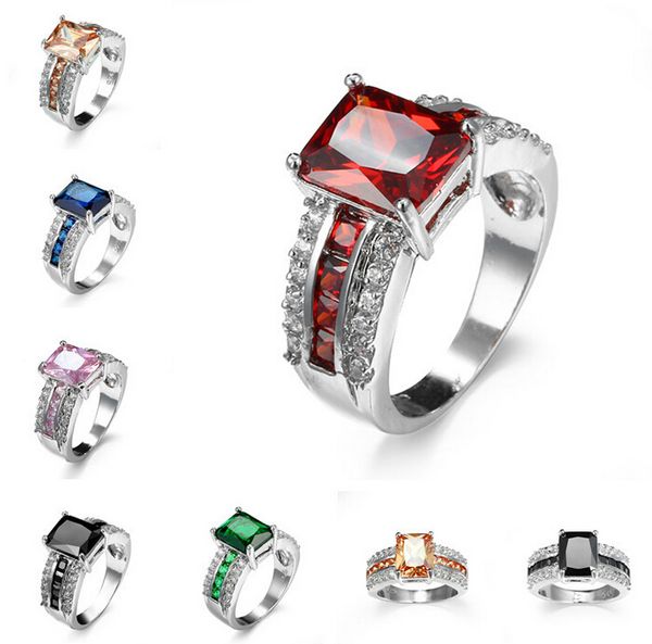 wholesale - explosion ring european and american fashion zircon rings women wedding bands engagement ring 6 color, Silver
wholesale - explosion ring european and american fashion zircon rings women wedding bands engagement ring 6 color, Silver
