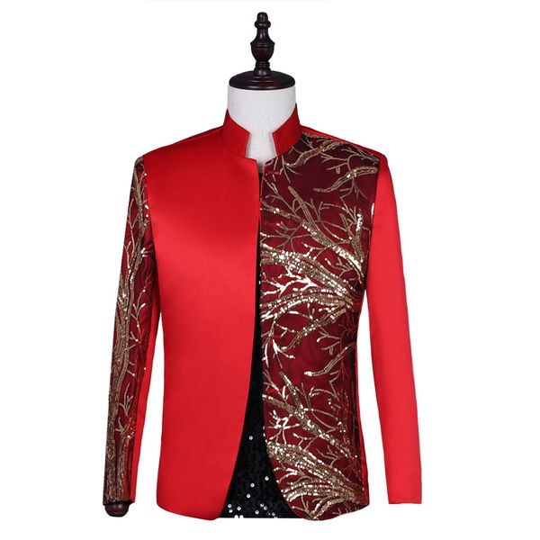 male mesh sequin embroidery asymmetrical design fashion blazer jacket men's single-breasted slim fit suits man party prom wear, White;black
male mesh sequin embroidery asymmetrical design fashion blazer jacket men's single-breasted slim fit suits man party prom wear, White;black