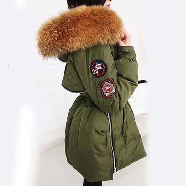 winter jacket women 2020 parka real 20cm large raccoon fur collar white duck down jacket thicken parka outwear army green, Black
winter jacket women 2020 parka real 20cm large raccoon fur collar white duck down jacket thicken parka outwear army green, Black