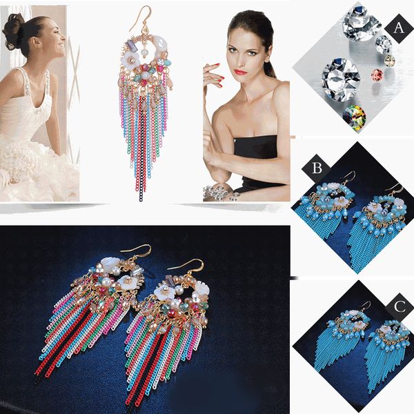 7-color tassu retro ear cuff earrings bohemian national style long fashion crystal pendant earring wholesale, Silver
7-color tassu retro ear cuff earrings bohemian national style long fashion crystal pendant earring wholesale, Silver