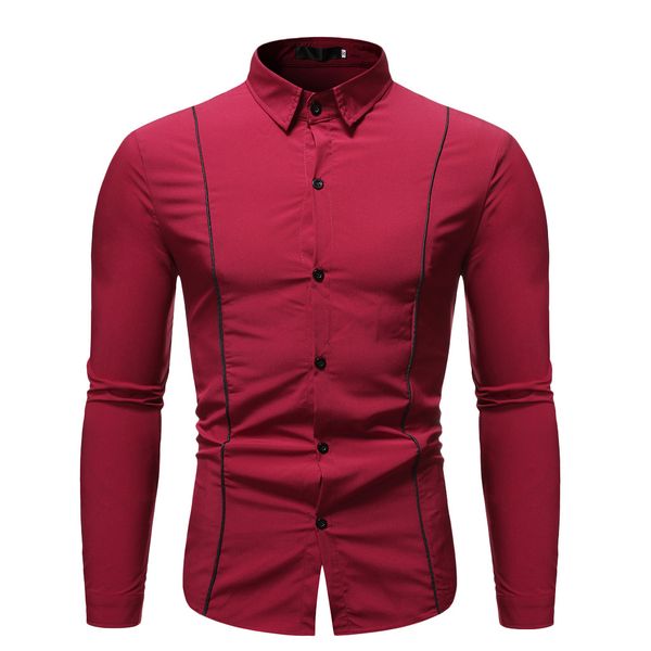 red shirt men's autumn winter printed slim fit trun-down solid collar button calca social solid long sleeve blouse camiseta, White;black
red shirt men's autumn winter printed slim fit trun-down solid collar button calca social solid long sleeve blouse camiseta, White;black