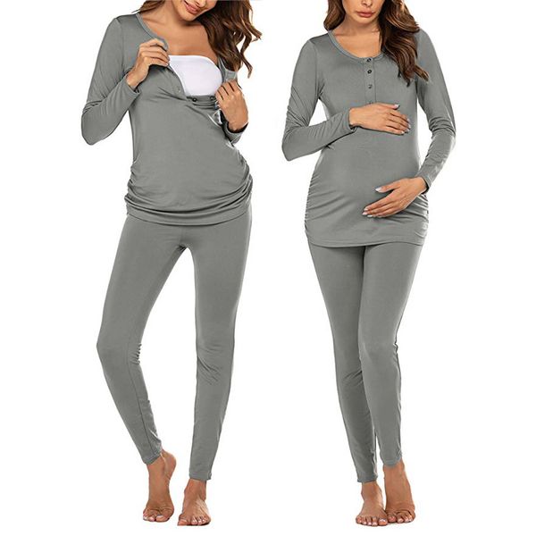 maternity nightwear for nursing t-shirt +long pants pajamas set suit long sleeves nursing pajamas set pregnant pijama de14, White
maternity nightwear for nursing t-shirt +long pants pajamas set suit long sleeves nursing pajamas set pregnant pijama de14, White