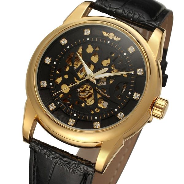 winner royal diamond design black gold watch montre homme mens watches relogio male skeleton mechanical watch, Slivery;brown
winner royal diamond design black gold watch montre homme mens watches relogio male skeleton mechanical watch, Slivery;brown