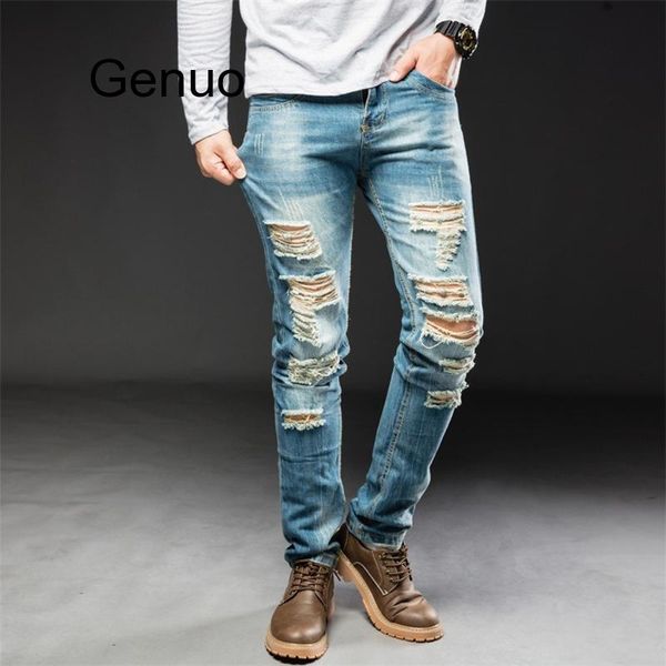 men's jeans men hole ripped stretch destroyed hip hop jean homme masculino fashion design slim for male pants, Blue
men's jeans men hole ripped stretch destroyed hip hop jean homme masculino fashion design slim for male pants, Blue