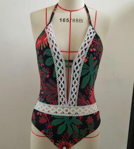 summer designer women bikini fashion floral printed backless lace one piece swimwear designer womens clothing, White;black
summer designer women bikini fashion floral printed backless lace one piece swimwear designer womens clothing, White;black