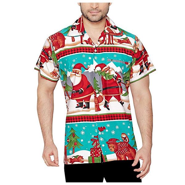 explosive shirt men's casual short sleeve christmas printed shirt fashiona comfortable shirt are you sure not to buy sale, White;black 
explosive shirt men's casual short sleeve christmas printed shirt fashiona comfortable shirt are you sure not to buy sale, White;black