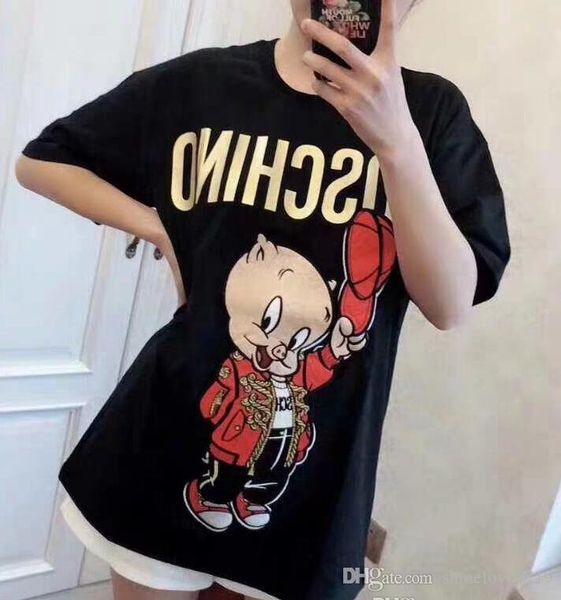 milan runway t-shirt 2019 summer o neck letter print pig embroidery women's t-shirt pullover women designer t-shirt, White
milan runway t-shirt 2019 summer o neck letter print pig embroidery women's t-shirt pullover women designer t-shirt, White