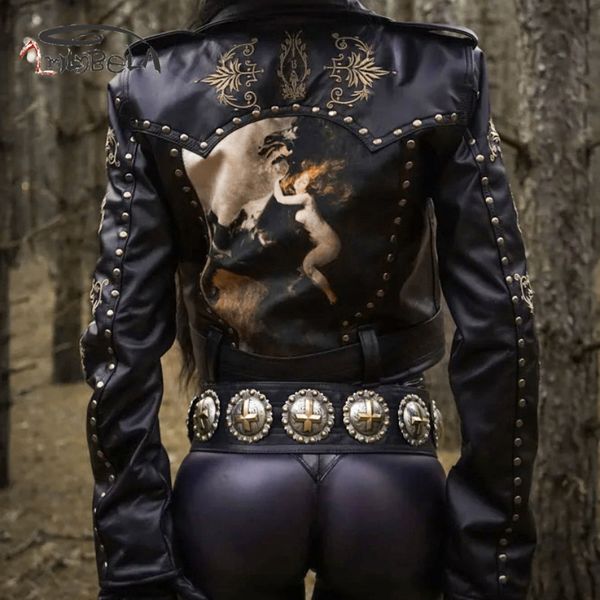 imilybela pu leather jacket women vintage turn-down collar rivet zipper print leather jacket with belt autumn fashion coat femme, Black
imilybela pu leather jacket women vintage turn-down collar rivet zipper print leather jacket with belt autumn fashion coat femme, Black
