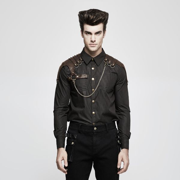 punkrave men's steampunk striped shirt punk broken cracked personality daily long sleeve blouse, White;black
punkrave men's steampunk striped shirt punk broken cracked personality daily long sleeve blouse, White;black