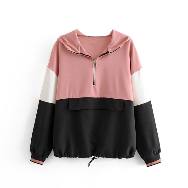 2019 women fashion color matching zipper decoration casual sweatershirts ladies autumn front pocket hoodies pullover h089, Black
2019 women fashion color matching zipper decoration casual sweatershirts ladies autumn front pocket hoodies pullover h089, Black