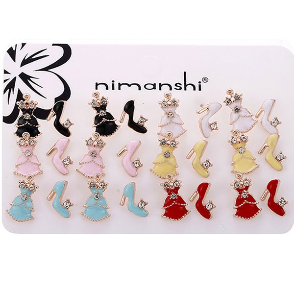 12 pairs/lot women alloy oil drip stud earrings fashion wedding dress & high heels stud earrings jewelry accessories gifts ced04, Golden;silver
12 pairs/lot women alloy oil drip stud earrings fashion wedding dress & high heels stud earrings jewelry accessories gifts ced04, Golden;silver