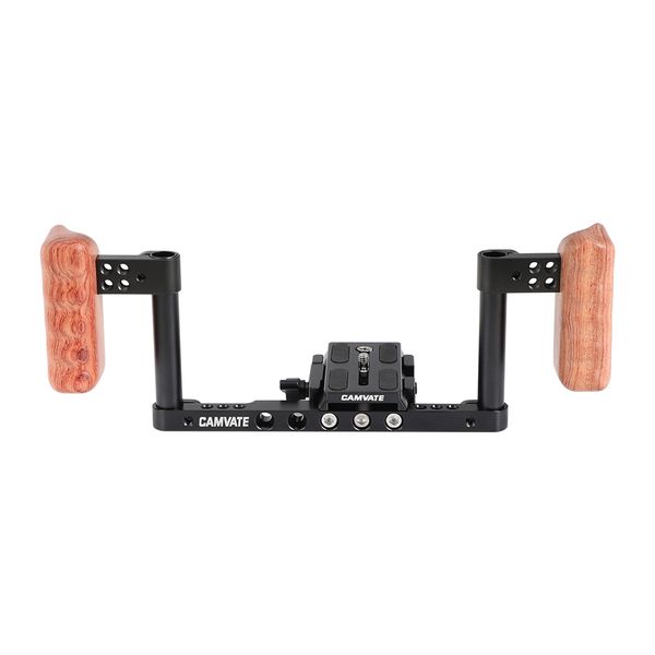 camvate handy camera holder rig with manfrotto quick release plate & dual wooden handgrips item code: c2414
camvate handy camera holder rig with manfrotto quick release plate & dual wooden handgrips item code: c2414