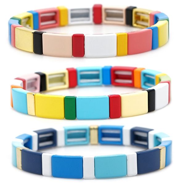 dhl women enamel tile bracelet rainbow elastic bangle fashion stackable colorful charm bracelet couples jewelry h6a, Golden;silver
dhl women enamel tile bracelet rainbow elastic bangle fashion stackable colorful charm bracelet couples jewelry h6a, Golden;silver