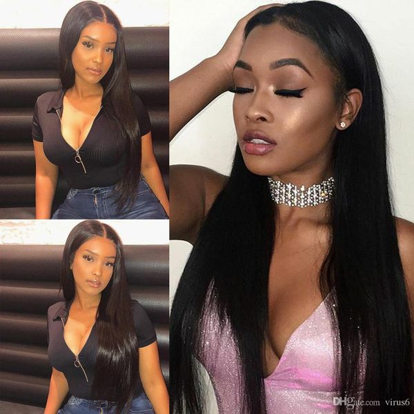 human hair glueless full lace full lace wig middle part style brazilian hair straight wig 130% density with baby hair natural hairline afric, Black
human hair glueless full lace full lace wig middle part style brazilian hair straight wig 130% density with baby hair natural hairline afric, Black