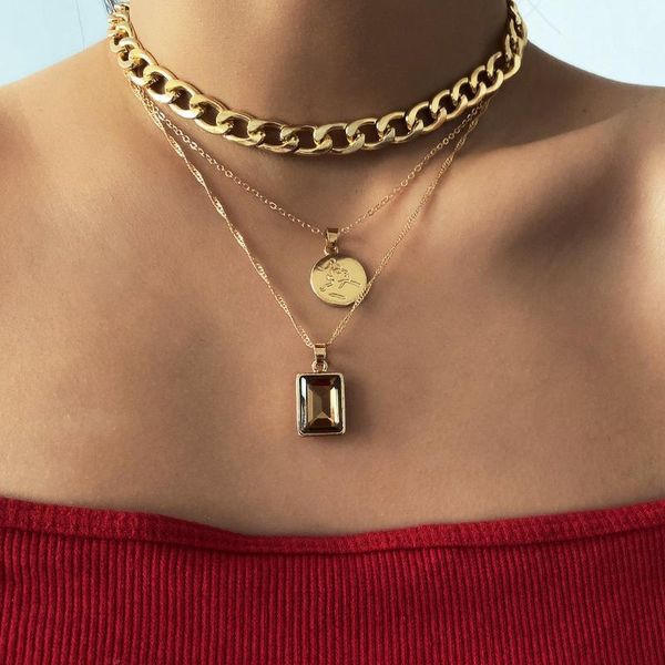 fashion gold necklace for women layered chain necklace jewelry statement lock alloy geometric 2020, Silver
fashion gold necklace for women layered chain necklace jewelry statement lock alloy geometric 2020, Silver