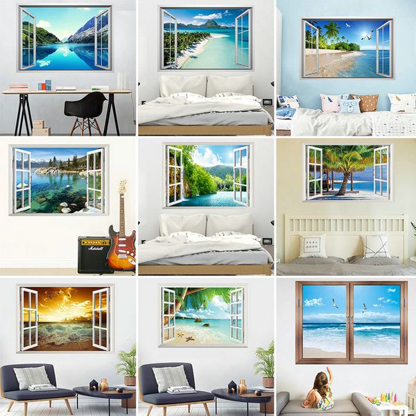 retail 9 styles 3d fake window landscape wall stickers bedroom living room decoration painting home decor beach wallpapers sticker
retail 9 styles 3d fake window landscape wall stickers bedroom living room decoration painting home decor beach wallpapers sticker