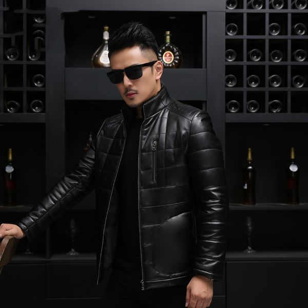 men's leather & faux men mink 2021 fur collar jacket plus size winter sheepskin duck down coat jaqueta de couro 29028 yy686, Black
men's leather & faux men mink 2021 fur collar jacket plus size winter sheepskin duck down coat jaqueta de couro 29028 yy686, Black