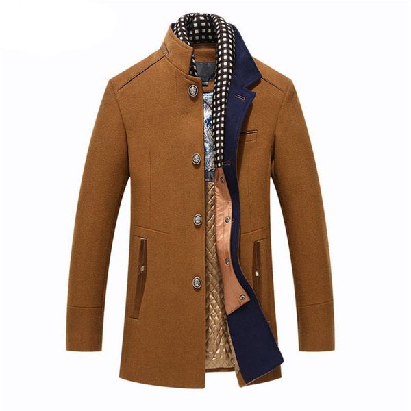 2018 autumn and winter new men's jacket young long section thick coat casual men casual wool coat scarf collar overcoat, Black
2018 autumn and winter new men's jacket young long section thick coat casual men casual wool coat scarf collar overcoat, Black