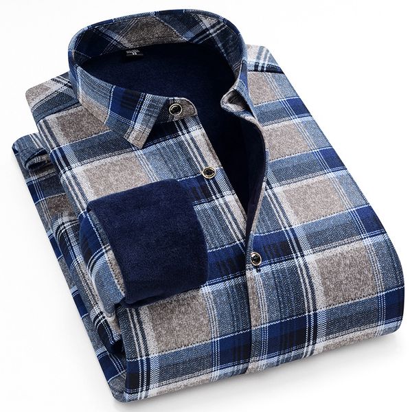 plaid warm shirt men's long sleeve business leisure winter plush thickened middle-aged shirt n5206, White;black
plaid warm shirt men's long sleeve business leisure winter plush thickened middle-aged shirt n5206, White;black