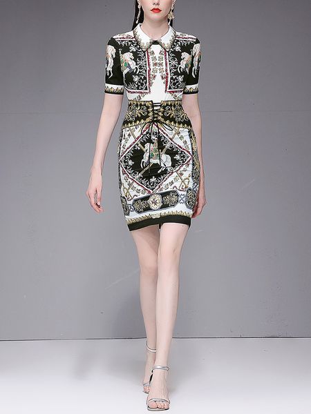 2020 summer new european and american women's wear beaded diamond lapel short-sleeved waist show thin bag print dress fashion
2020 summer new european and american women's wear beaded diamond lapel short-sleeved waist show thin bag print dress fashion