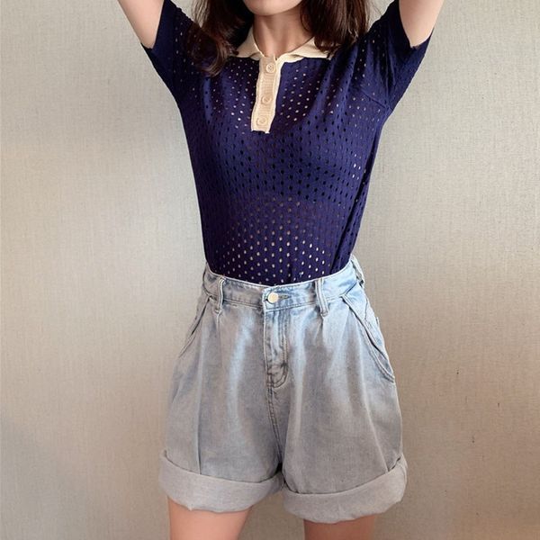 women short-sleeved sweater openwork tshirt female 2020 summer small slim self-cultivation simple short sleeve tshirt, White
women short-sleeved sweater openwork tshirt female 2020 summer small slim self-cultivation simple short sleeve tshirt, White
