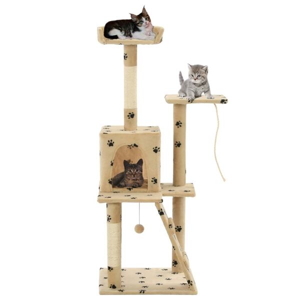 cat tree with scratches in sisal 120 cm beige pattern paws other bird supplies
cat tree with scratches in sisal 120 cm beige pattern paws other bird supplies