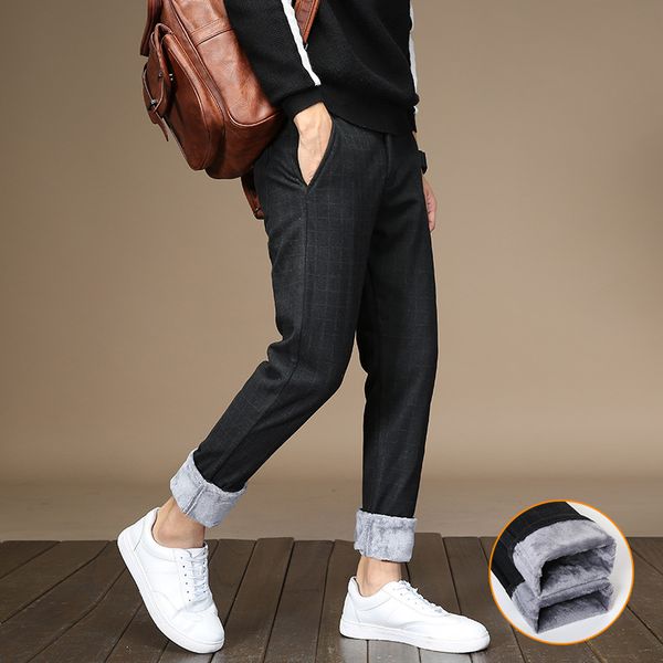 men's pants 2021 mens winter thick fleece fluff men korean casual slacks slim warm for black navy blue trousers male
men's pants 2021 mens winter thick fleece fluff men korean casual slacks slim warm for black navy blue trousers male