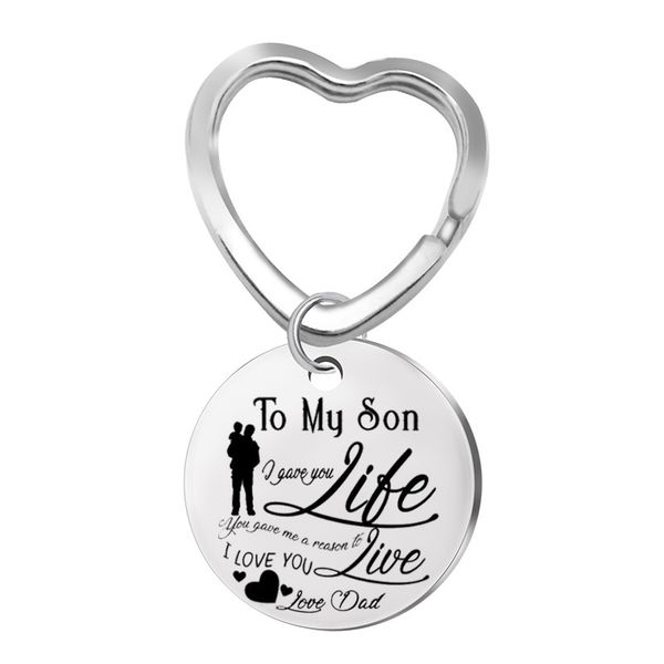 to my son stainless steel keychain love dad key ring accessories fashion men's accessories dad to son's christmas g, Silver
to my son stainless steel keychain love dad key ring accessories fashion men's accessories dad to son's christmas g, Silver