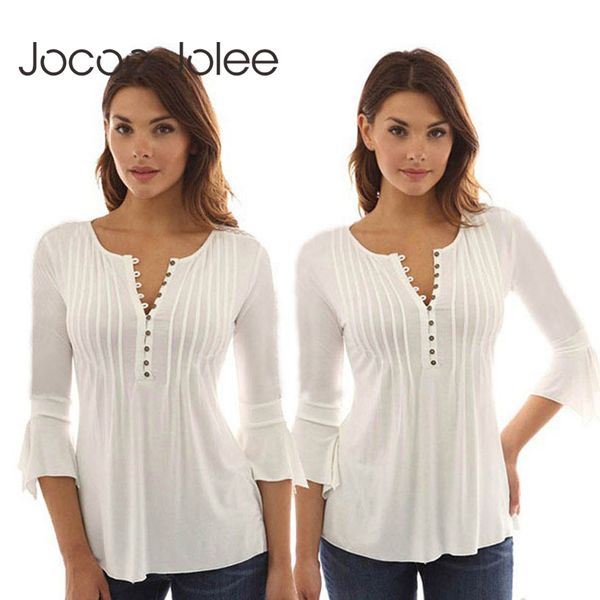 korea style women blouse shirts elegant ruffles women plus size flare sleeve solid casual loose shirt blusas feminina, White
korea style women blouse shirts elegant ruffles women plus size flare sleeve solid casual loose shirt blusas feminina, White