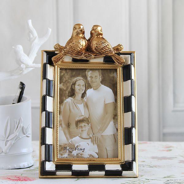 vintage gold with black white blocks and two birds on branch design table4x6 5x7 6x8 8x10 inches resin picture p frame
vintage gold with black white blocks and two birds on branch design table4x6 5x7 6x8 8x10 inches resin picture p frame