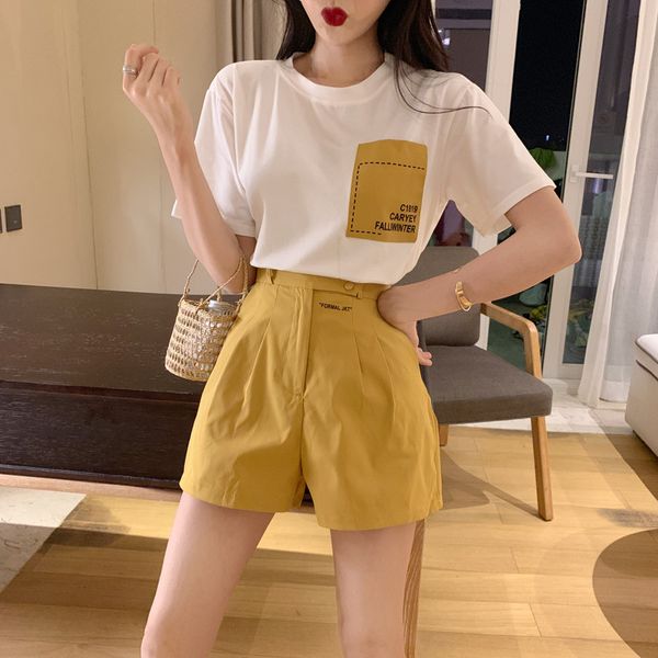 real s2020 new fashion ladies loose casual t sleeve + shorts 2 piece set, White
real s2020 new fashion ladies loose casual t sleeve + shorts 2 piece set, White