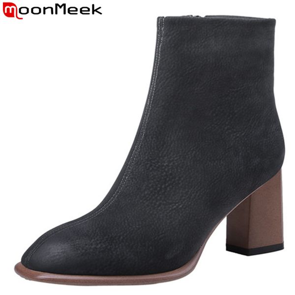 moonmeek 2020 new ankle boots for women round toe zip autumn winter boots square high heels shoes womens, Black
moonmeek 2020 new ankle boots for women round toe zip autumn winter boots square high heels shoes womens, Black