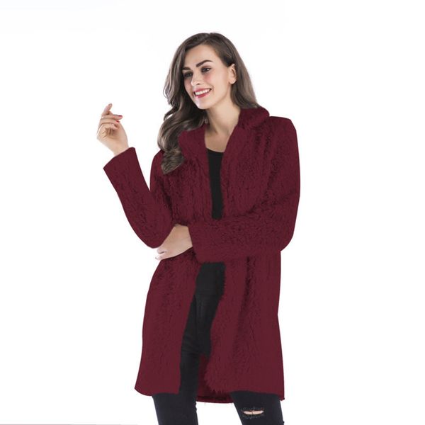 women designer winter long sleeve lapel furry solid color woolen coat women3top, Gray
women designer winter long sleeve lapel furry solid color woolen coat women3top, Gray